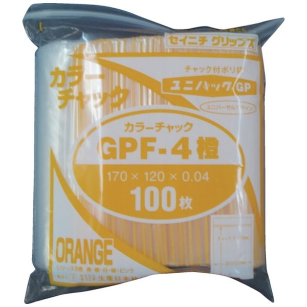 セイニチ ユニパック ＧＰ Ｆ‐４ カラーチャック ダイダイ GP(GP