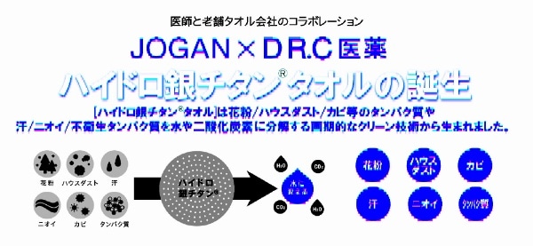 ハイドロ銀チタン(R)加工ドット柄フェイスタオル （約34×80cm