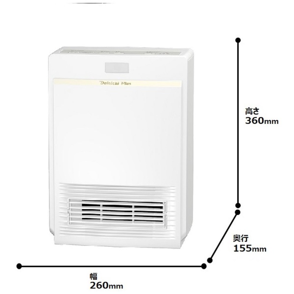 セラミックファンヒーター Ｄainichi Plus ホワイト EF-P1200G-W [人感