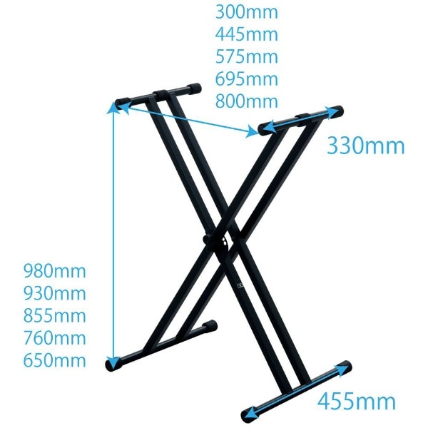 スチール製XX 型キーボード・スタンド ブラック KS-29W BLK(ブラック