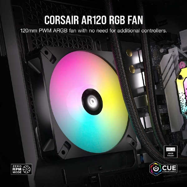 ケースファンｘ3 [120mm /1850RPM] AR120 RGB Triple Fan Kit ブラック 