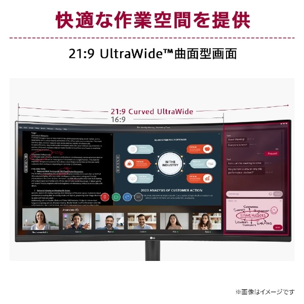 PCモニター UltraWide ブラック 34WR50QC-B [34型 /UWQHD(3440×1440