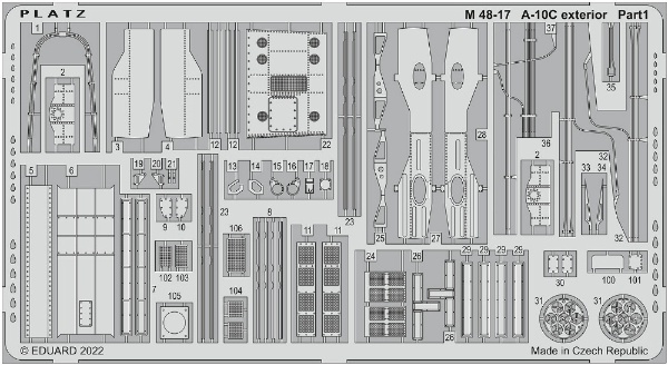 1/48 A-10C サンダーボルトII エッチングパーツ 外装用(M4817