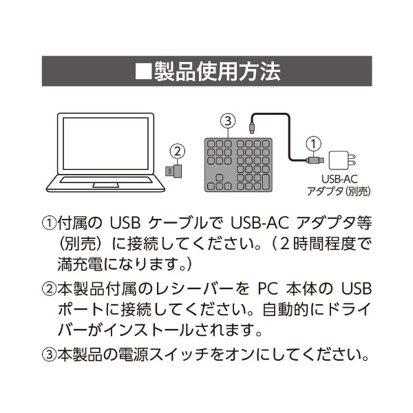 テンキー (Windows11対応) シルバー TEN24G02/SL [ワイヤレス /USB 