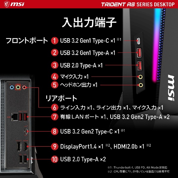 ゲーミングデスクトップパソコン Trident AS 13NUE-495JP [モニター