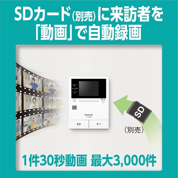 子機付きドアホン 3.5型モニター 広角レンズ VL-SWZ300KF(VL-SWZ300KF