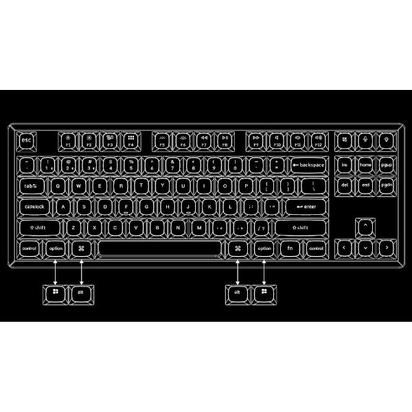 キーボード K8 Pro White LED(赤軸・英語配列) ブラック K8P-G1-US