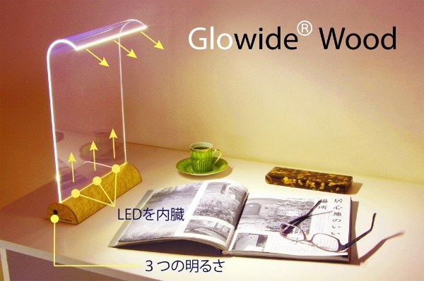 Glowide Wood Xtra 高輝度デスクライト バーズアイメープル GW1000N-XB