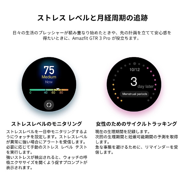 GTR3PROBR GPSスマートウォッチ GTR3 Pro ブラウンレザー(ブラウン