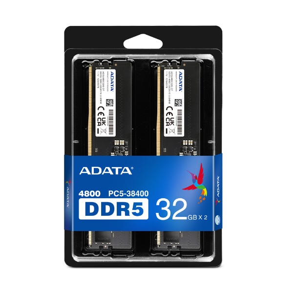 増設メモリ DDR5-4800 ブラック AD5U480032G-DT [DIMM DDR5 /32GB /2枚