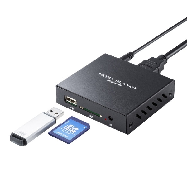 メディアプレーヤー [microSD/USBメモリ対応] MED-PL2K102(ブラック