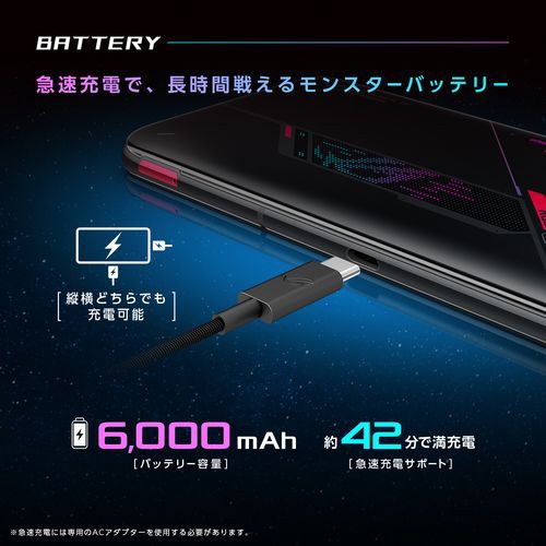 ROG Phone 6 ファントムブラック Qualcomm Snapdragon 8+ Gen 1 6.78型