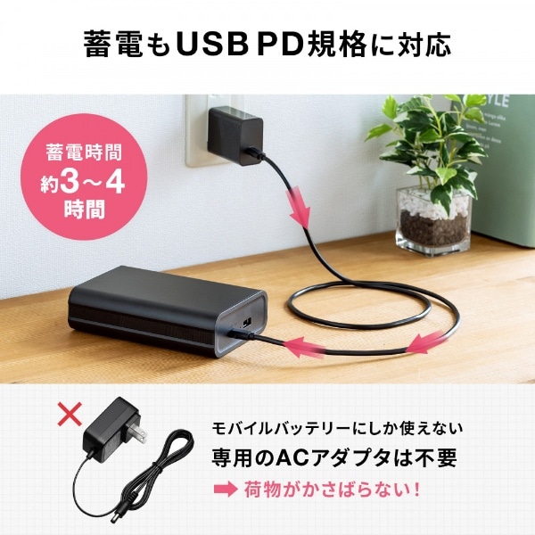 USB Power Delivery対応モバイルバッテリー（PD60W） BTL-RDC24 [14.4V