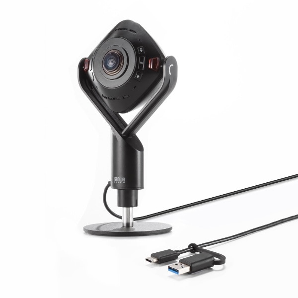 ウェブカメラ＋マイク・スピーカー USB-C＋USB-A接続 360度(Chrome/Mac