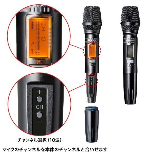 ワイヤレスマイク付き拡声器スピーカー（バッテリー内蔵・ワイヤレス