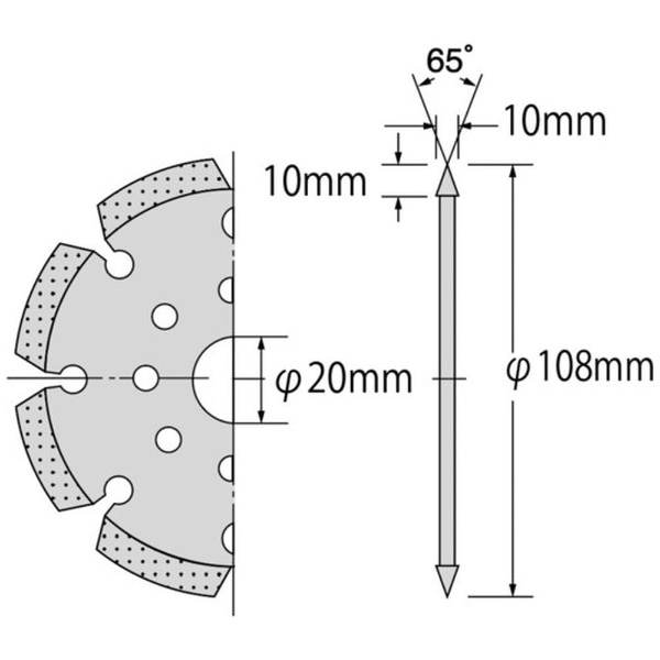 ダイヤモンドホイール Vカッター 108mm V105(V105): ビックカメラ｜JRE