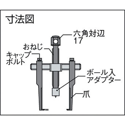 スライド式超薄爪ギヤプーラ（ロングタイプ） ABT90L(ABT90L