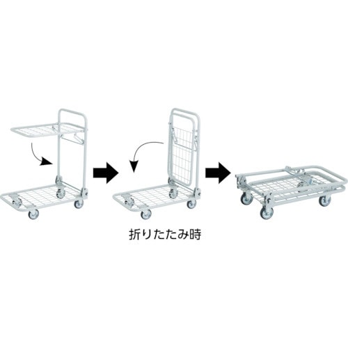 ＴＲＵＳＣＯ 軽量メッシュ台車 アミー 折りたたみ式２段型 ＡＭ－２Ａ