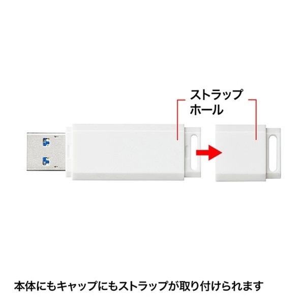 UFD-3U64GWN USBメモリ ホワイト [64GB /USB3.1 /USB TypeA /キャップ