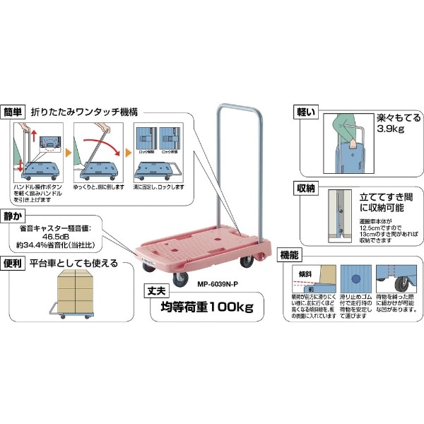 買得 ＴＲＵＳＣＯ 樹脂台車 こまわり君 省音Ｇ車輪 ６００Ｘ３９０