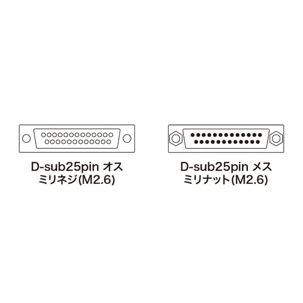 RS-232C延長ケーブル [D-sub25pin オス⇔メス D-sub25pin /5m] KRS