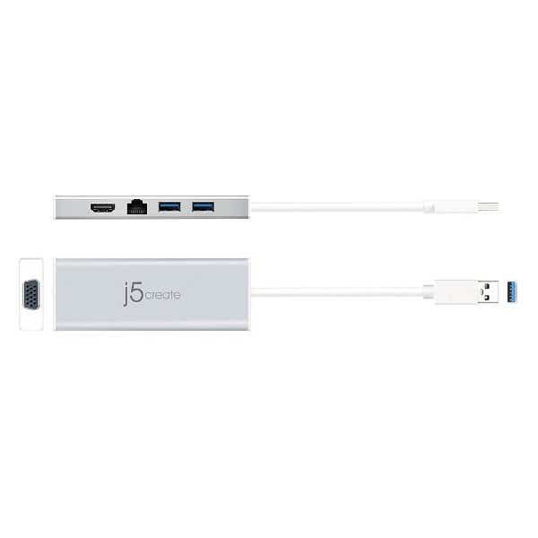 USB-A → VGA／HDMI／LAN／USB-Ax2］3.0変換アダプタ JUD380[JUD380
