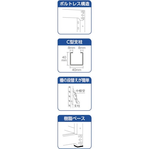 TRUSCO M2型軽中量棚 1760X450XH2100 6段 単体 ネオグレ M2-7646 NG