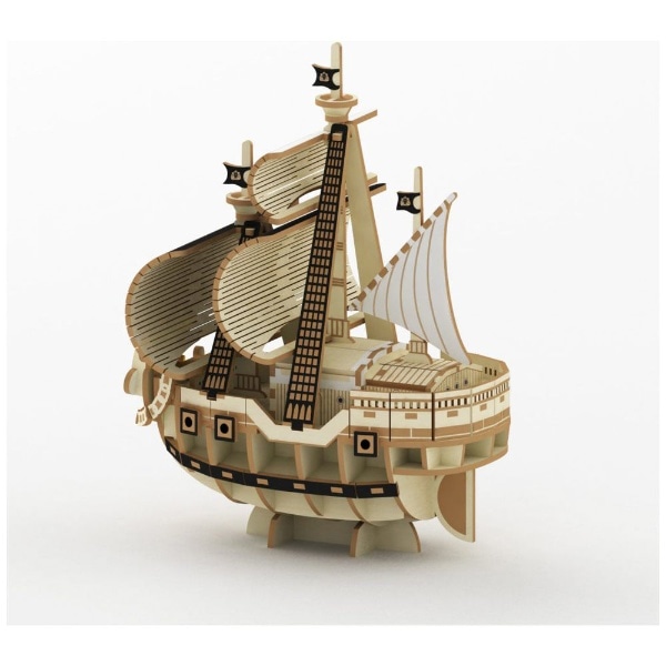 Wooden Art ki-gu-mi ワンピース スペード海賊団の海賊船(KIGUMIS