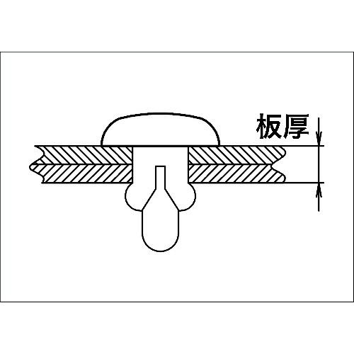ＴＲＵＳＣＯ プッシュリベット 板厚４．７～５．６ｍｍ 穴径３．６Φ