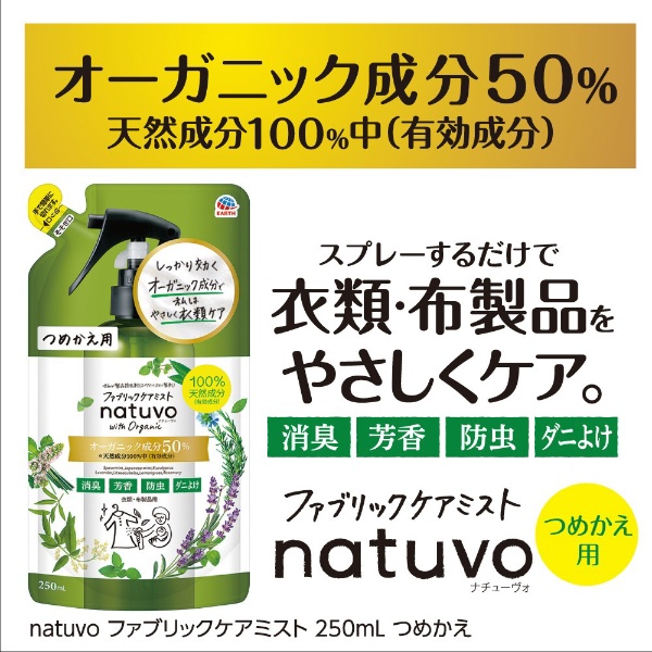 natuvo ファブリックケアミスト替 250ml(NATUVOFｹｱﾐｽﾄｶｴ