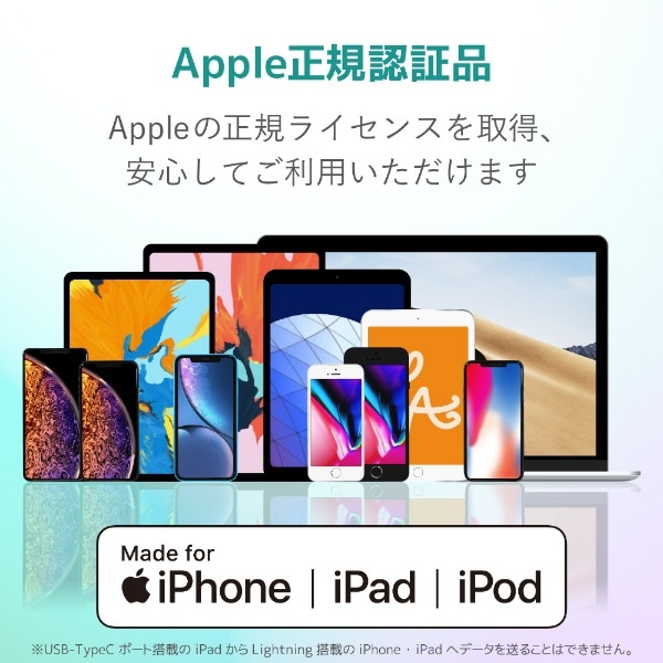 iPhone 充電ケーブル Type-C ライトニングケーブル 1.2m PD 対応 MFi