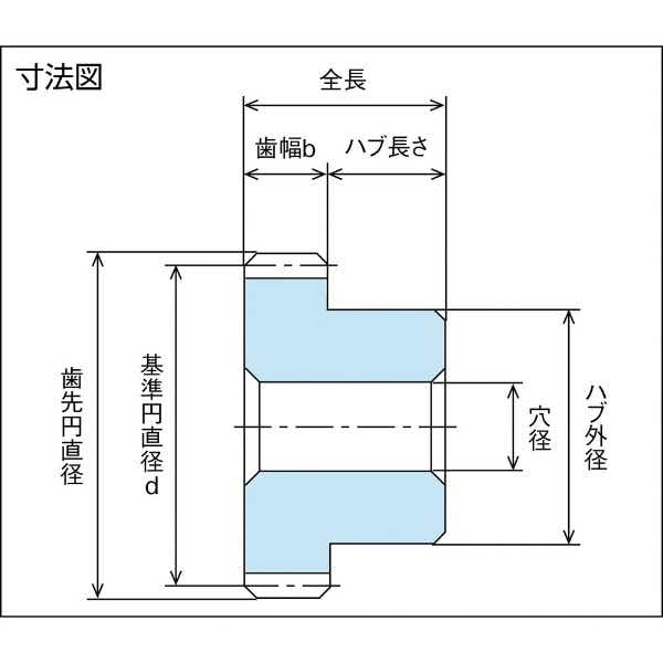 ＫＧ フードコンタクト 青ＰＯＭ ギヤシリーズ 平歯車 歯数５０ 形状