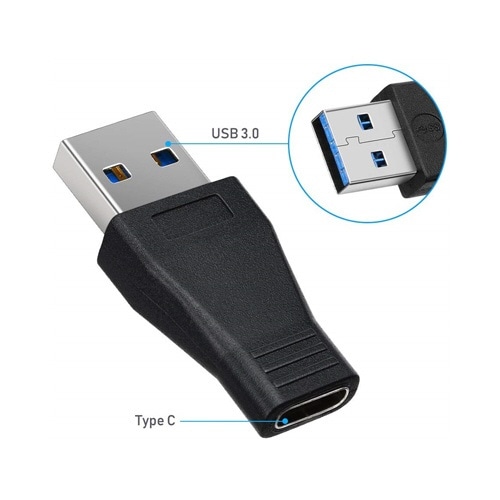 USB変換アダプタ [USB-A オス→メス USB-C /充電 /転送 /USB3.0] APX