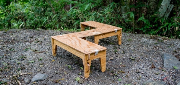 L-TABLE エル アウトドアテーブル ２台セット (W900xD600xH300mm 1台