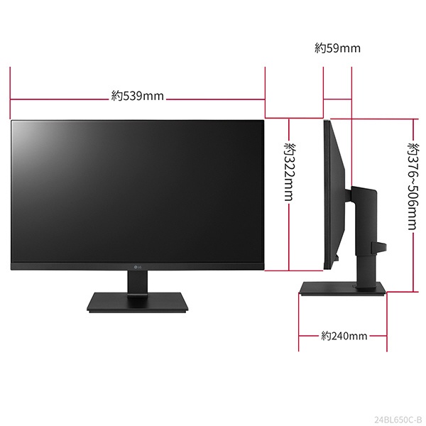 USB-C接続 PCモニター ブラック 24BL650C-BAJP [23.8型 /フルHD(1920