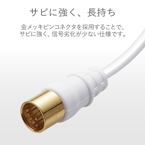 3m アンテナケーブル SL/2C ホワイト OB-TCSL2C30WH(3.0m ホワイト