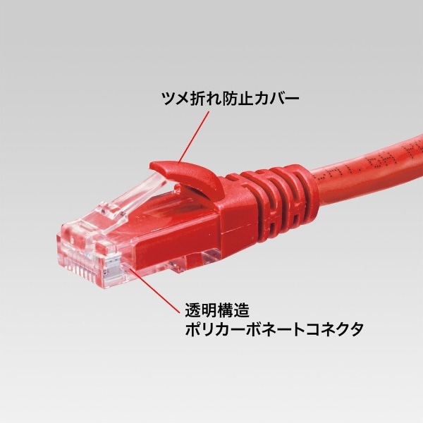 LANケーブル レッド KB-T6AY-10R [10m /カテゴリー6A /スタンダード