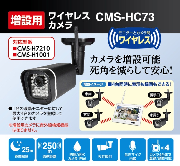 □キナル別注□ ELPA モニターセット CMS-H7210 ワイヤレスカメラ CMS