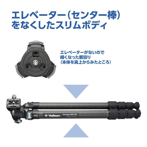 中型カーボン三脚 4段 Carmagne （カルマーニュ） N543 MT ベルボン