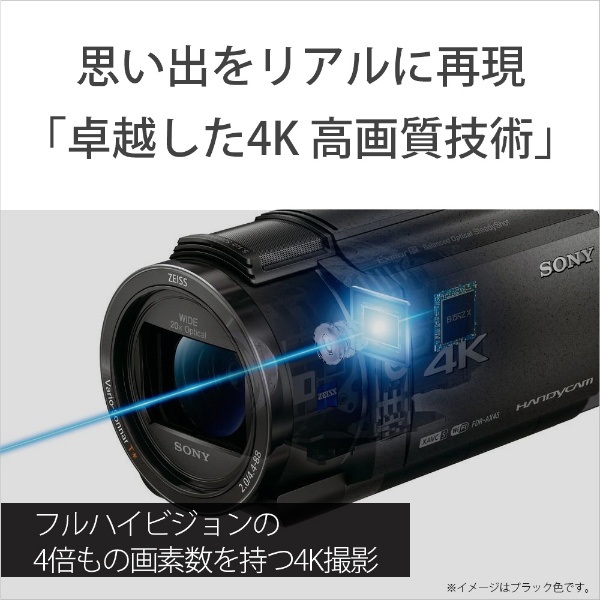 メモリースティック/SD対応 64GBメモリー内蔵 4Kビデオカメラ ブラック ...