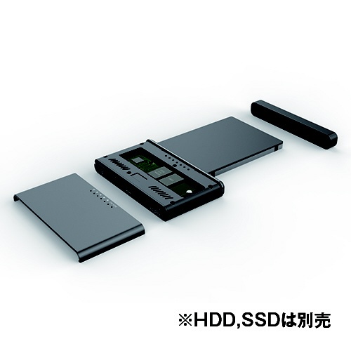 HDD/SSDケース USB-C＋USB-A接続 MAL-53M2NU4 [3.5インチ&2.5インチ