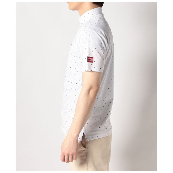 メンズ ドットプリント半袖シャツ(Lサイズ/ホワイト) 743606(ホワイト