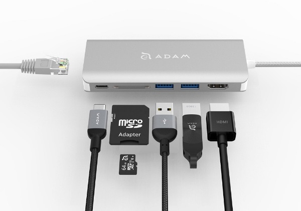 USB-C オス→メス SDカードスロット / HDMI / LAN / USB-Aｘ2 / USB-C