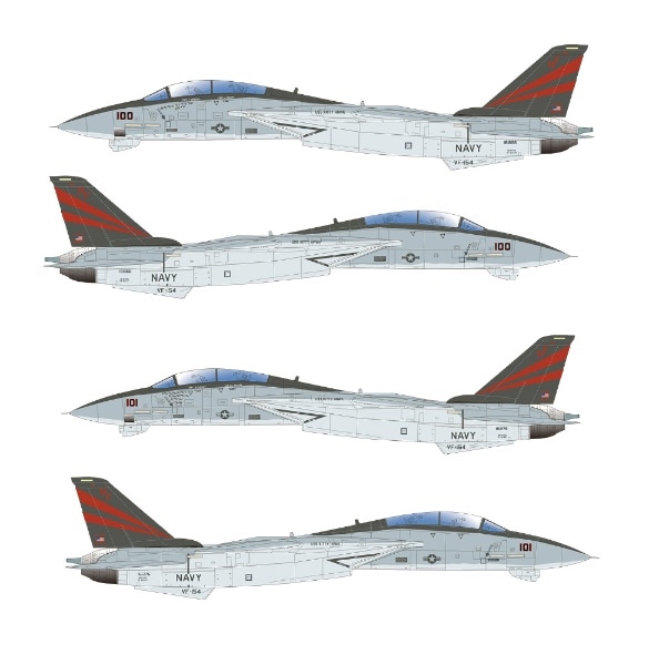 1/144 アメリカ海軍 F-14A トムキャット VF-154 ブラックナイツ 2機 ...