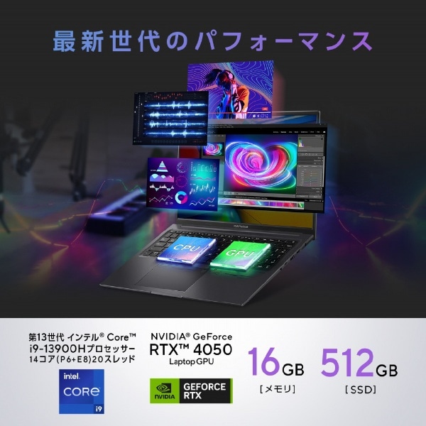 ノートパソコン Vivobook 16X インディーブラック K3605VU-N1027W