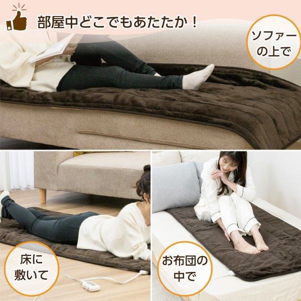 ホットマット らく寝ぼう 180×80cm ブラウン フランネル 洗える ダニ