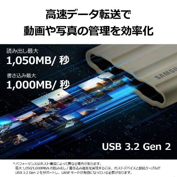 MU-PE1T0S-IT 外付けSSD USB-C＋USB-A接続 Portable SSD T7 Shield