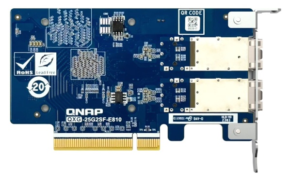 QNAP NAS用 ネットワーク拡張カード QXG-25G2SF-E810(ブルー