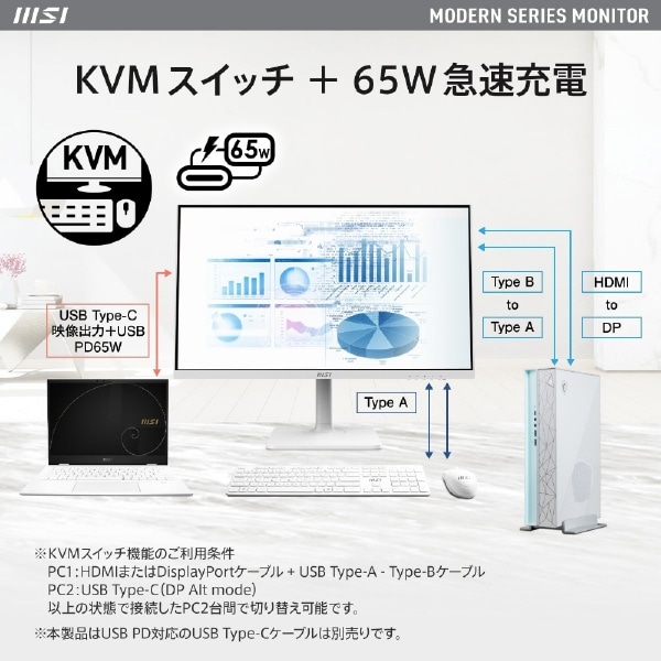 USB-C対応 PCモニター Modern MD272QXPW [27型 /WQHD(2560×1440