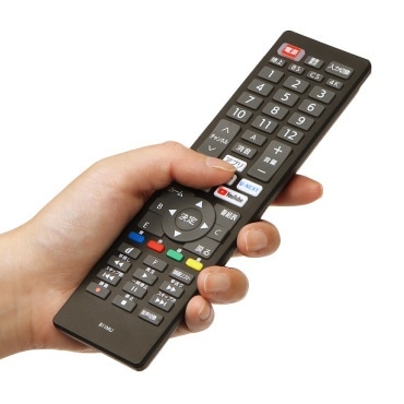 ネット動画ボタン搭載テレビリモコン 各社対応 OBAVR1TVB01MU [単4電池 
